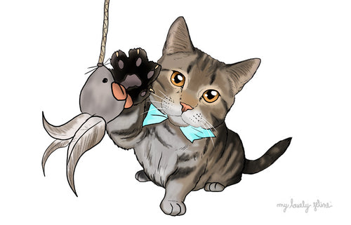 Cat Playing with Toy