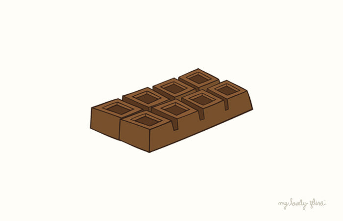 Illustration of a chocolate bar to explain why chocolate is not good for cats